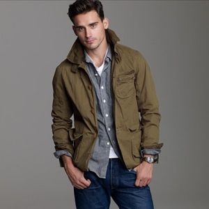J. Crew Olive Green Cotton Trapper Jacket, EUC